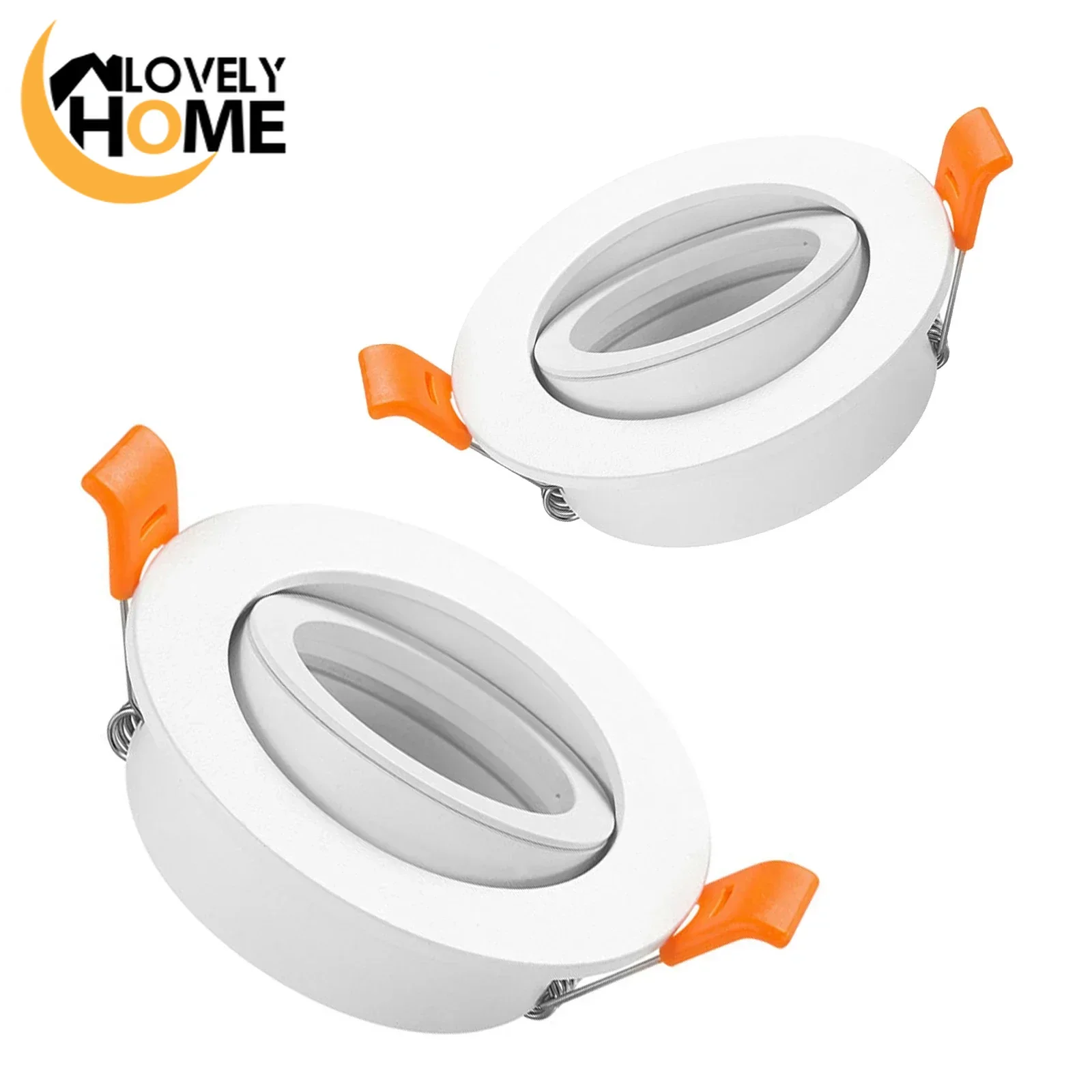 2PCS White/Black/Silver Round Square Adjustable LED Ceiling Light Frame GU10 MR16 Cutout 65mm Aluminium Spot Light Fixtures