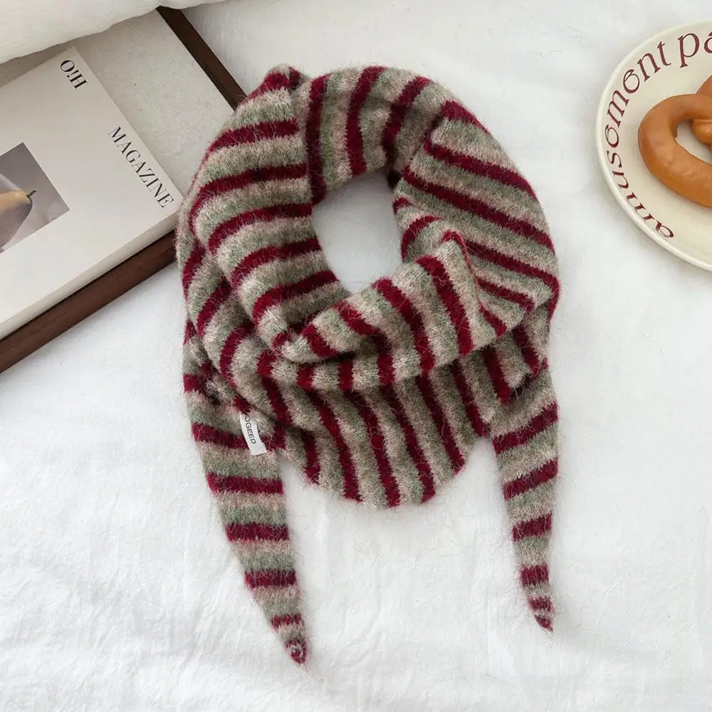 

Модная зимняя шаль, вязаный треугольный хиджаб, шейный платок «сделай сам», полезный теплый шарф, красочные накидки, шерстяной глушитель, маленький шарф