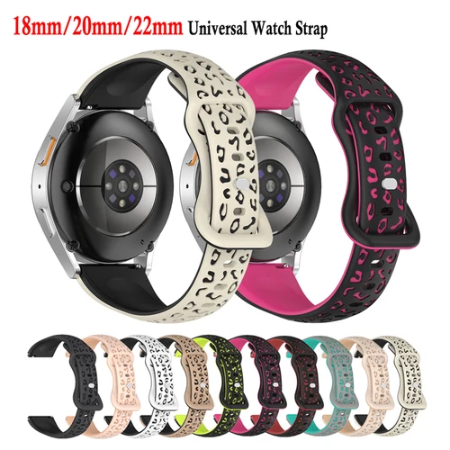 Imagen 1 del producto Correa deportiva suave de silicona de dos tonos con flor tallada en 3D de 18mm, 20mm y 22mm para reloj Amazfit Huawei Xiaomi Garmin Samsung Gear/Galaxy