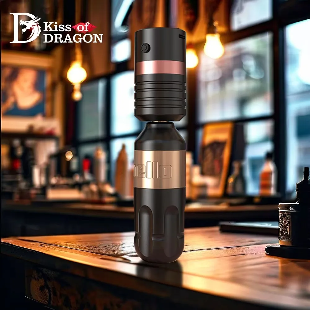 

Поцелуй Дракона HELLO Роторная машина для татуировки с беспроводной батареей RCA Сильный моторный пистолет без сердечника для татуировщиков