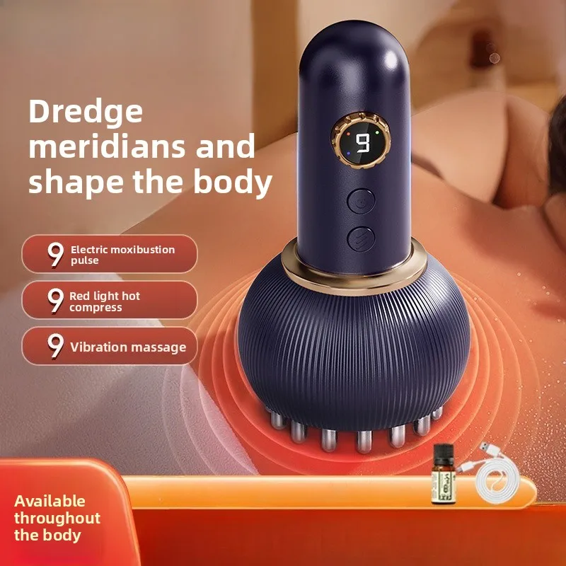 

Meridian Massager Wireless Guasha Massager Body Shaping Heating Scraping Brush Drainage Machine Rechargeable