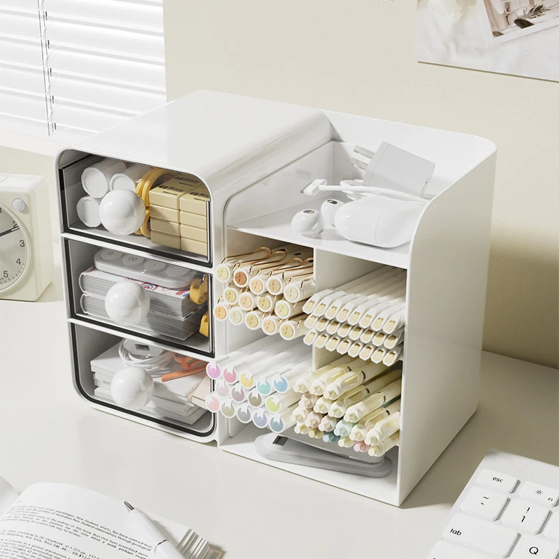 

Multi-Layer Pen Container Large Capacity Organizers Slanted Insert Desk Organizer Multifunctional Storage Box Office Supplies