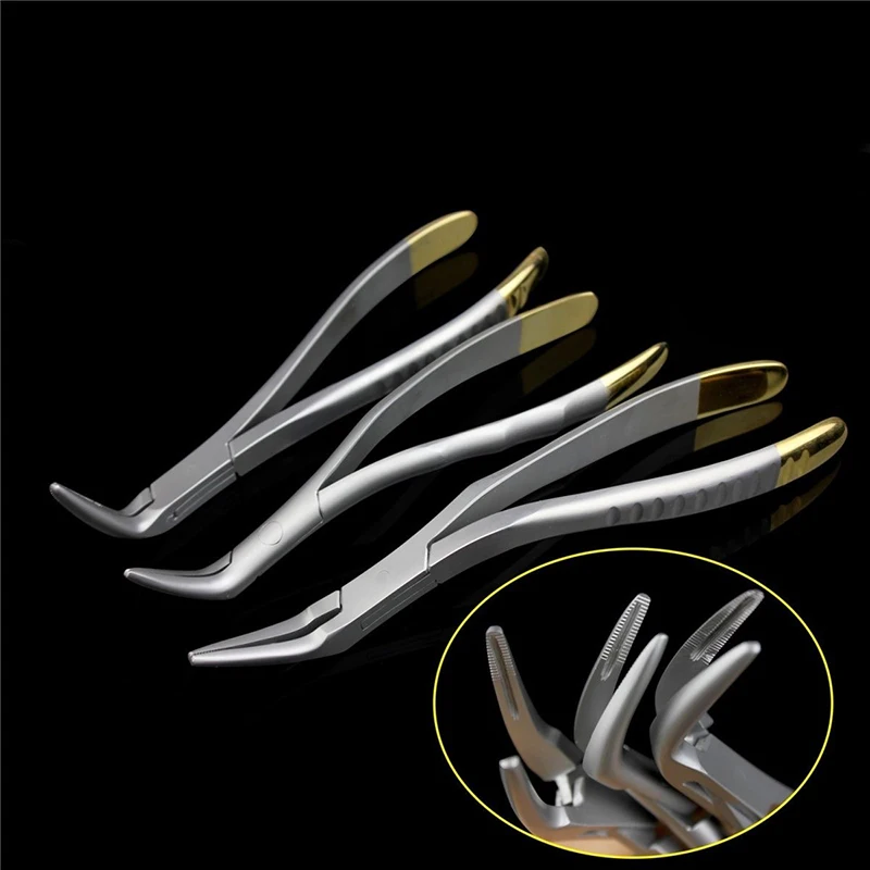 Stomatologia Fragment korzenia Kleszcze do wyciągania zębów Szczypce Instrument Stomatologiczne zakrzywione narzędzie szczękowe