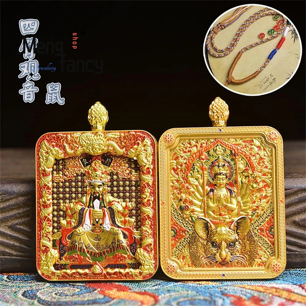 

New Thangka Twelve Zodiac Signs Eight Guardian Deities Three-dimensional Carved Relief Gawu Box Pendant Popular Fashion Jewelry