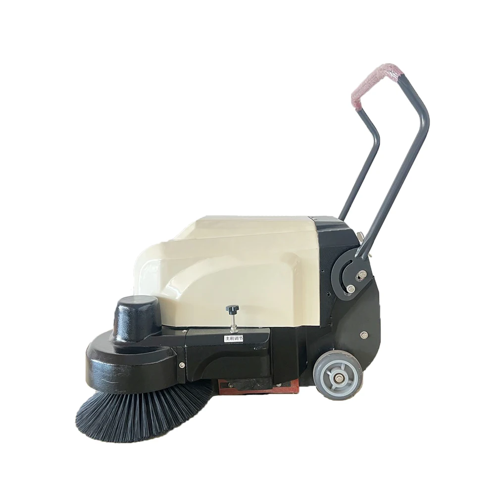 Outdoor walk behind cordless handheld cleaning commercial industrial electric power vacuum concrete street road floor sweeper