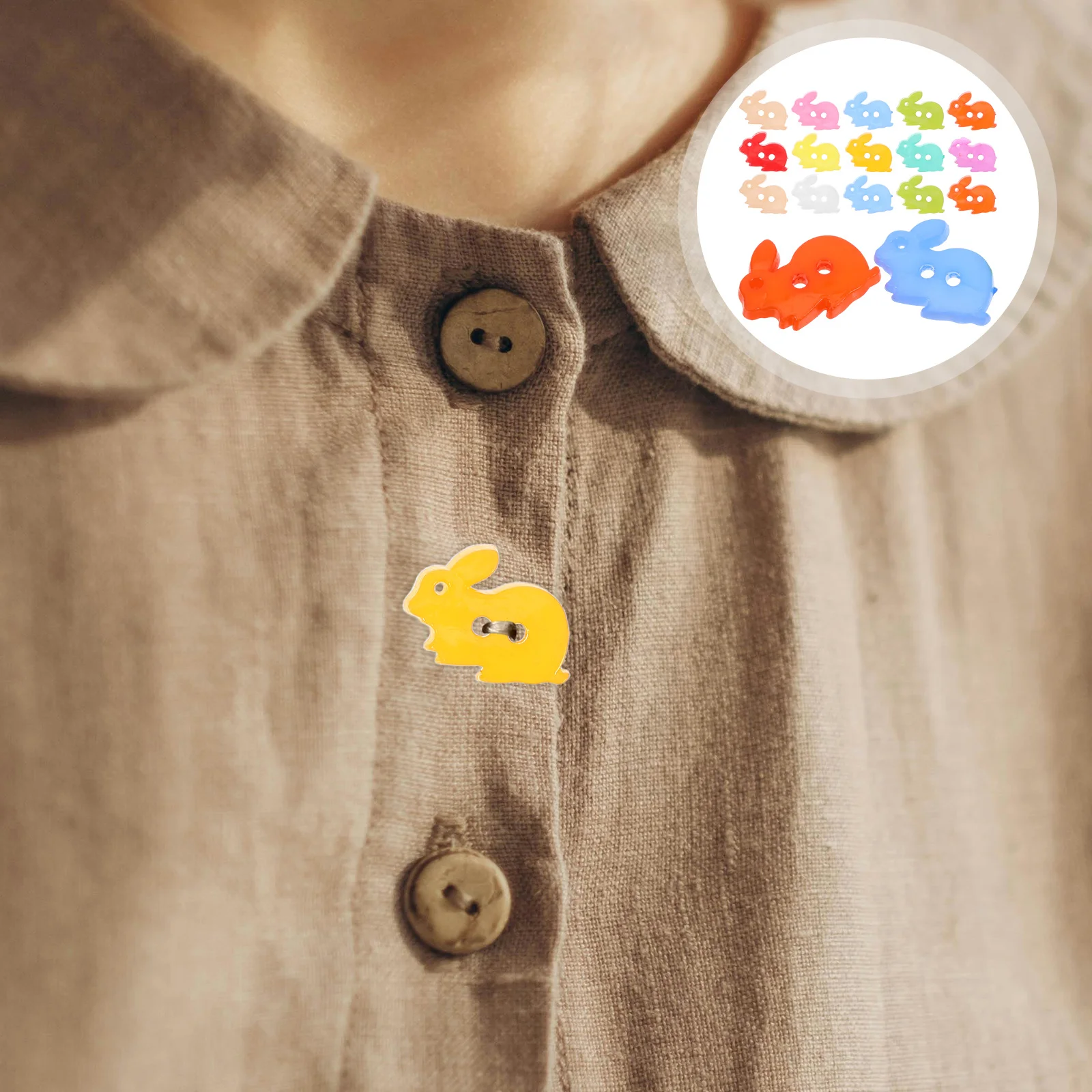 100 قطعة أزرار أرنب الكرتون مادة بلاستيكية موثوقة زينة خياطة رائعة للحرف اليدوية مشاريع الملابس ذاتية الصنع