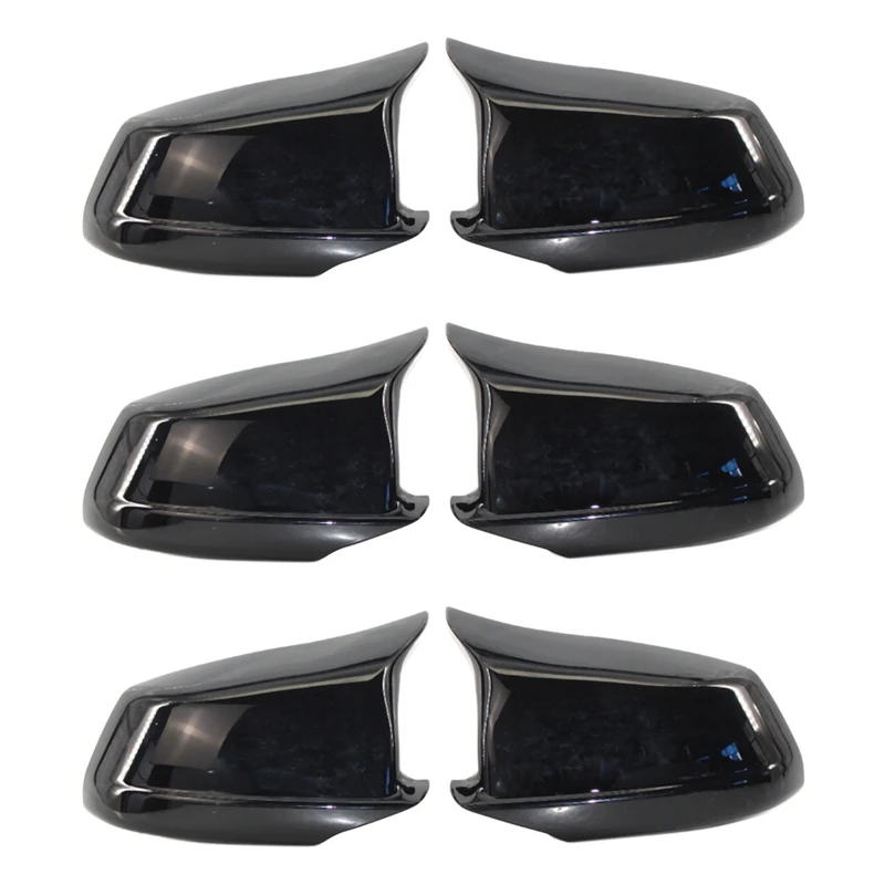 3 Pair Black Mirror Covers Fit For Bmw 5 Series F10/F11/F18 Pre-Lci 11-13 Mirror Caps Replacement Side Mirror Caps