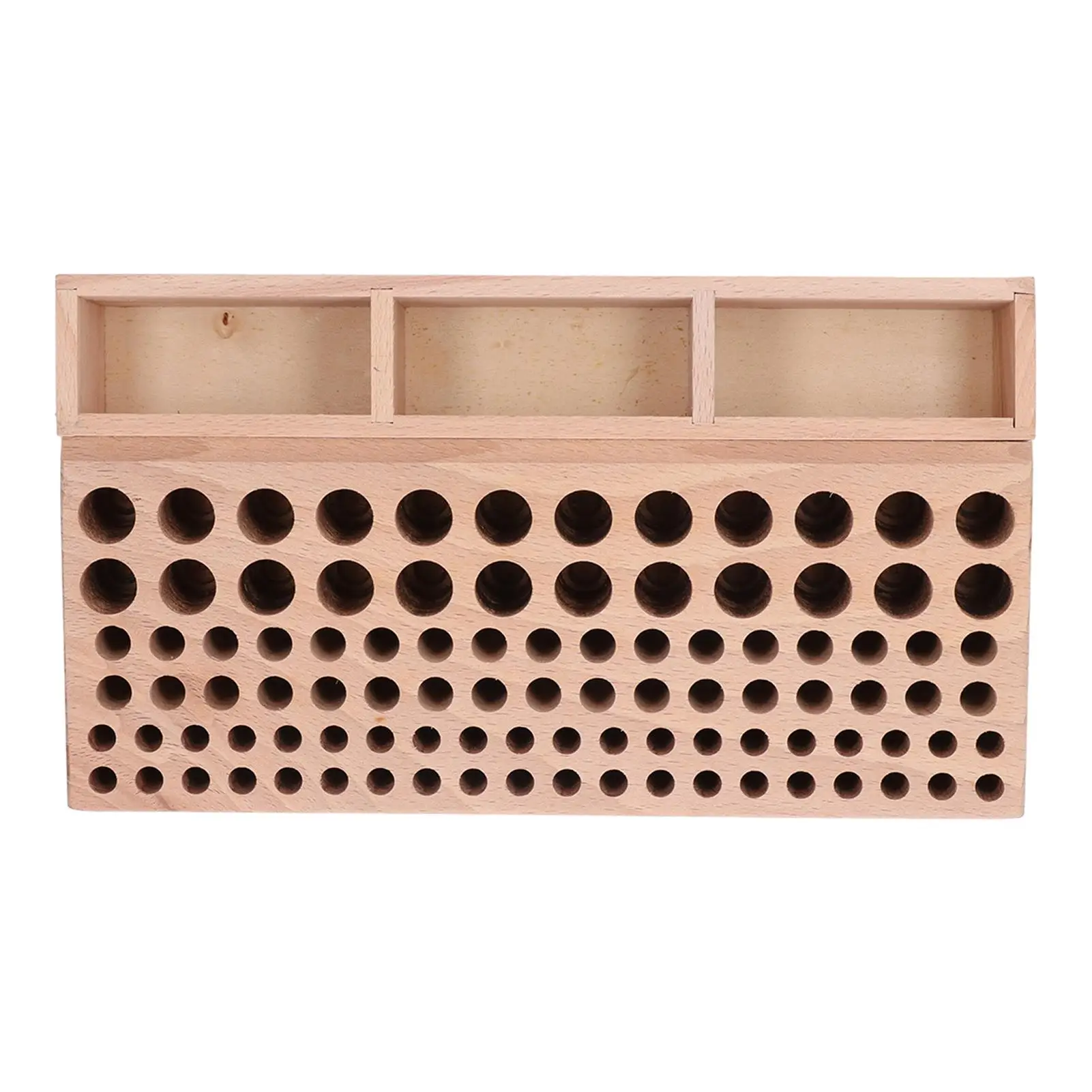 Wooden Leathercraft Tool Holder - 3 Grids, 98 Holes - Organizer Stand for Leather Working Tools - Ideal Gift