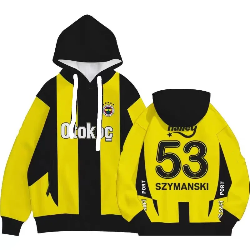 Latest Popular Casual 2425 Local Super Fenerbahce Team Zheko Hooded Hooded Sweatshirt Parent-child Outfit Sports Hoodie