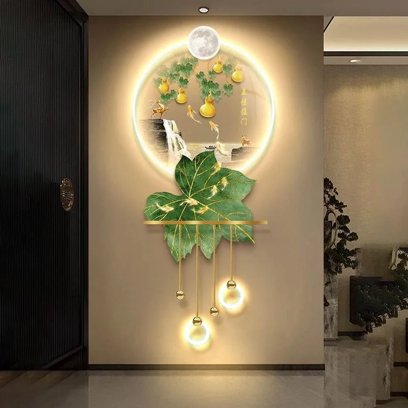120X60CM Entrance Decoration  Emitting Diode Light Painting Advanced Sense Hanging Painting Gourd Wall