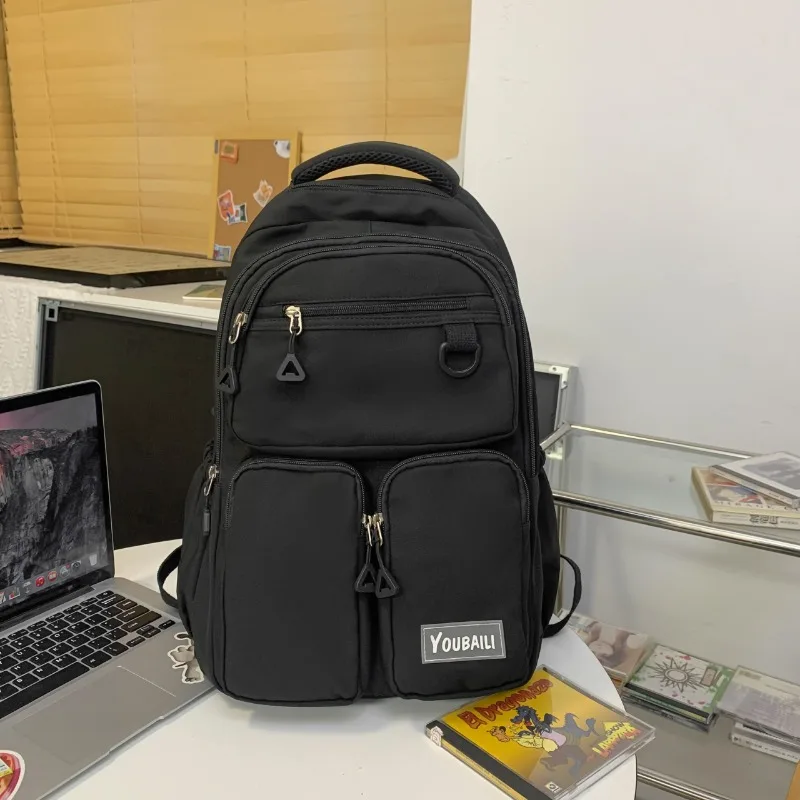 

Nylon Solid Zipper Backpacks Versatile Casual Laptop School Bags The New Selling Zipper High Capacity Durable Travel Bag Mochila