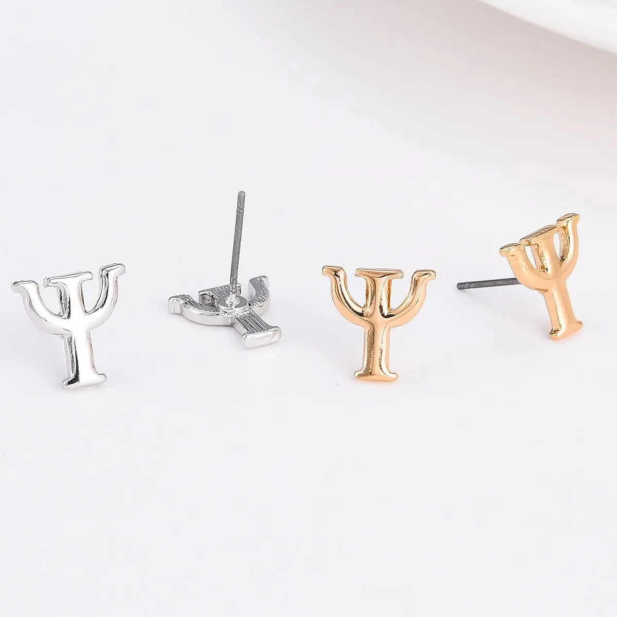 Psi Symbol Ear Studs Psychology Psychiatry Gifts Psychiatrist Graduation Students Medical Jewelry Metal Earrings