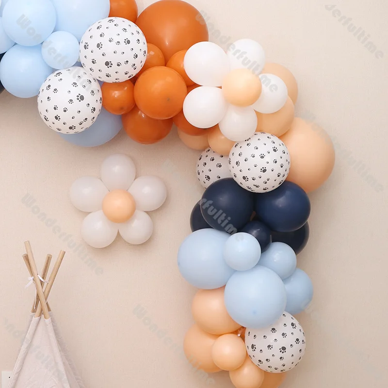 91pcs Blue  Balloon Garland Arch Kit Orange White Boho Balloons Two Groovy Birthday Baby Shower Wedding Retro Bridal Shower