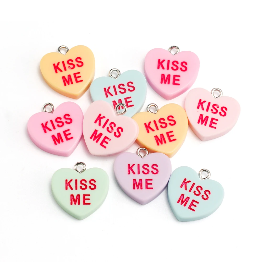 Resin Love Charms with Letter Words for DIY Jewellery Making