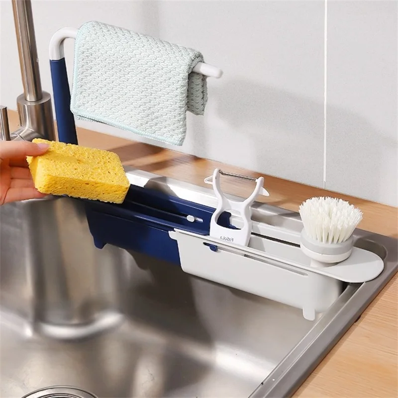 Sponge Holder for Sink Useful Things for Kitchen Cabinet Storage Organizer Kitchenware Accessories Organizers Shelves Novel Home