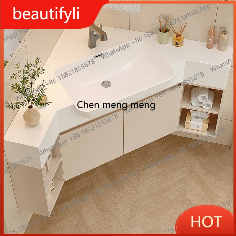 A139 Corner bathroom cabinet personalized corner wash basin washstand triangular bathroom cabinet combination
