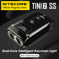 NITECORE TINI2 SS Mini Keychain Light EDC Smart Flashlight USB Type-C Rechargeable 500 Lumens, LED Key Light,with 280mAh Battery