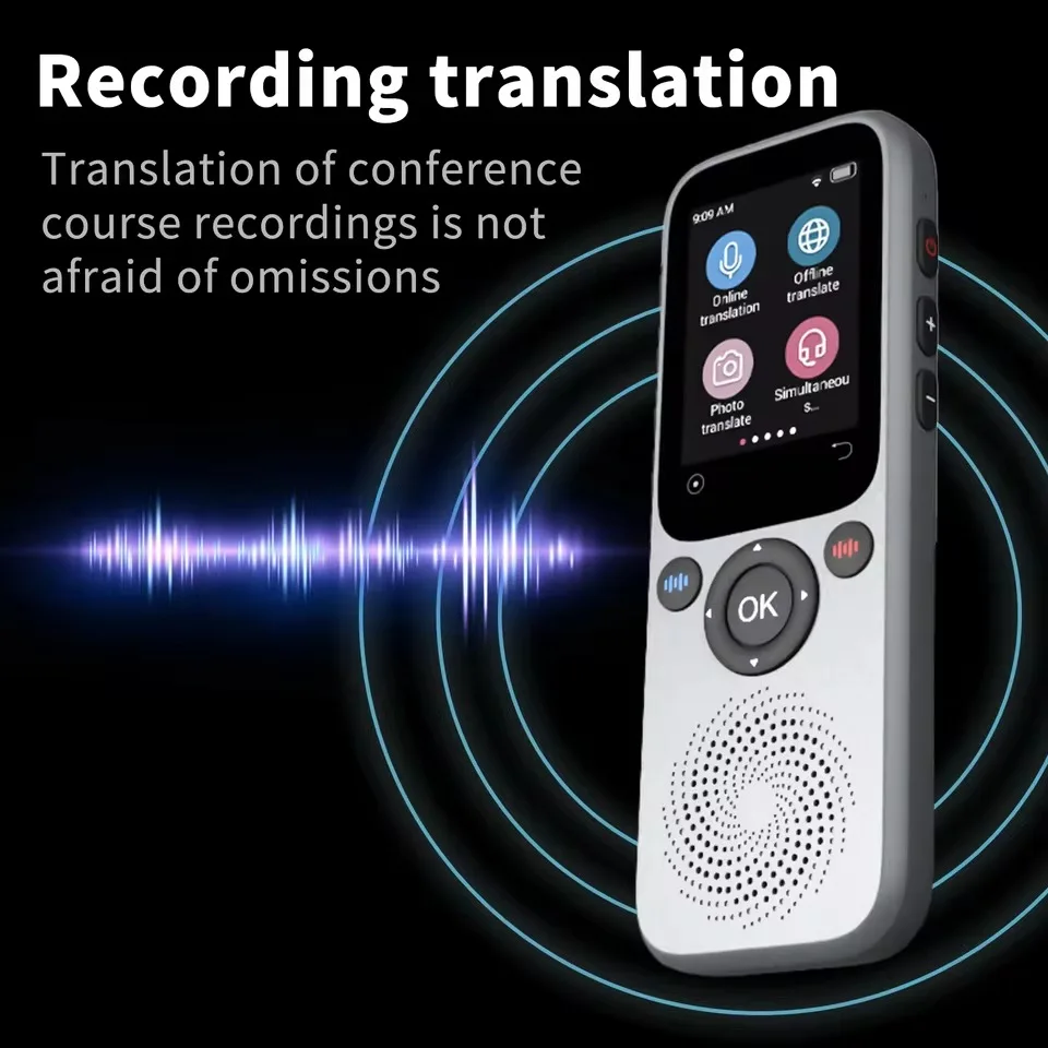 

Устройство для перевода речи S20 Smart Language Translator с поддержкой 138 языков, AI-переводом в реальном времени, ChatGPT, фотопереводом и 18 системными языками.