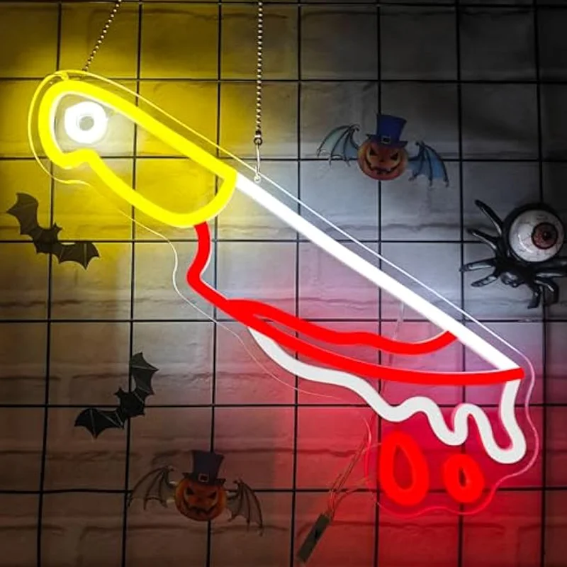 ハロウィン-ブラッディ-ナイフ-ネオンサイン-壁装飾用-調光可能-バー-マン-ケイブ-ホラー-ハロウィン-パーティー-ゲームルーム-窓用