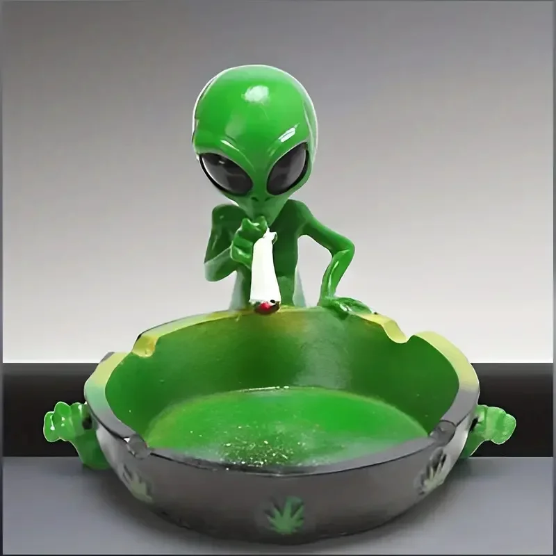 ALIEN Decoration tabletop ashtray resin hiphop Container Retro Vintage Home Office Bar Ornament Crafts Man smoking accessories