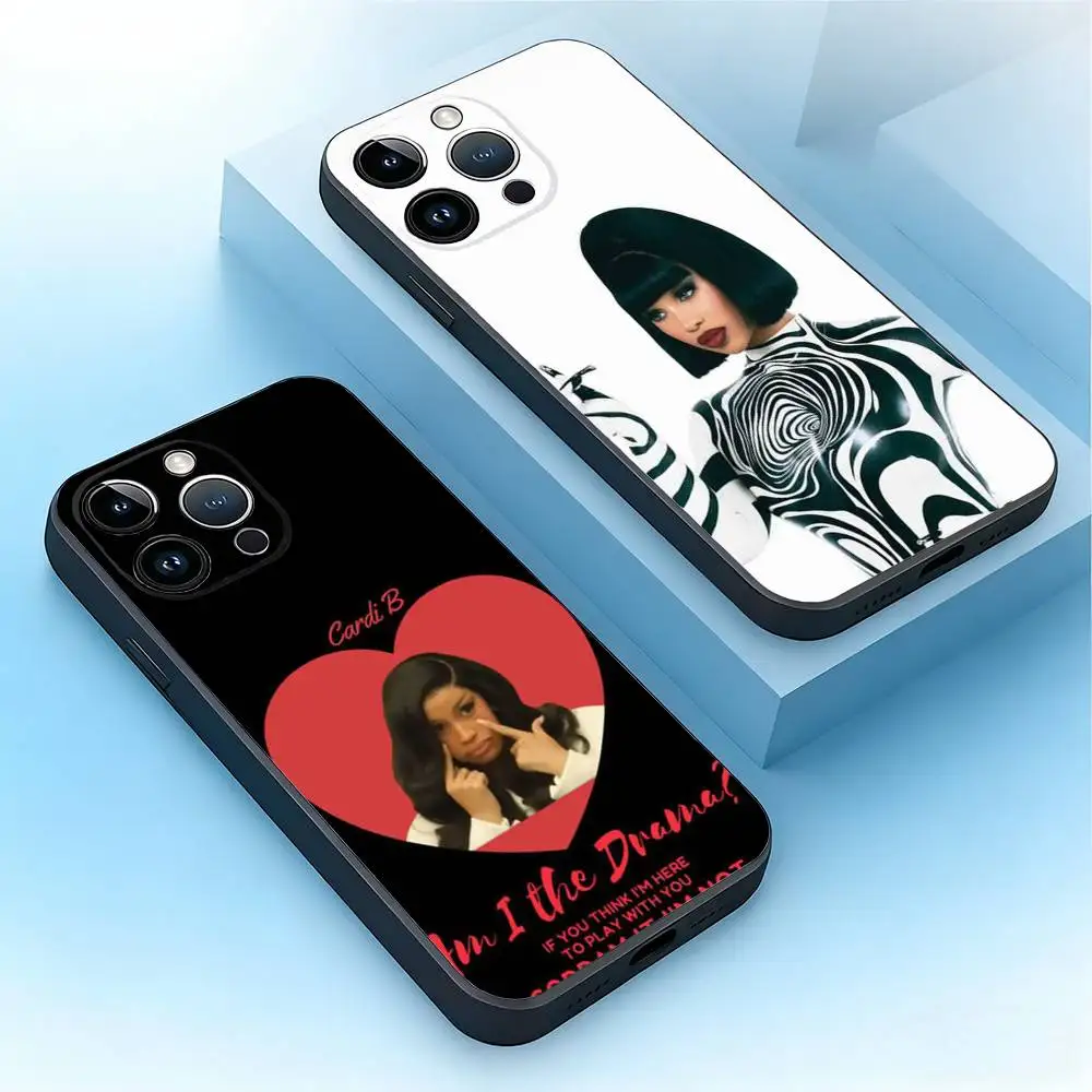 

Am I the Drama C-Cardi B Phone Case For iPhone 17,16,15,14,13,12,11,Pro,Max,Plus,Mini,Air,SE Anti Fall Black Matte Soft Bumper