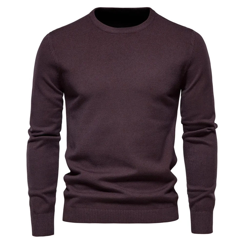 2023 New Winter Thickness Pullover Men O-neck Solid Color Long Sleeve Warm Slim Sweaters Men\'s Sweater Pull Male Clothing