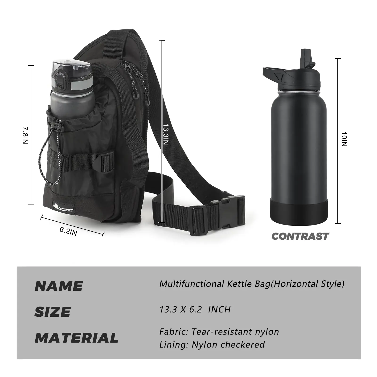 OCEGEAR Waist Pack with Water Bottle Holder for Men Women Chest Bag Running Waterproof for Outdoor Travel Cycling Climbing