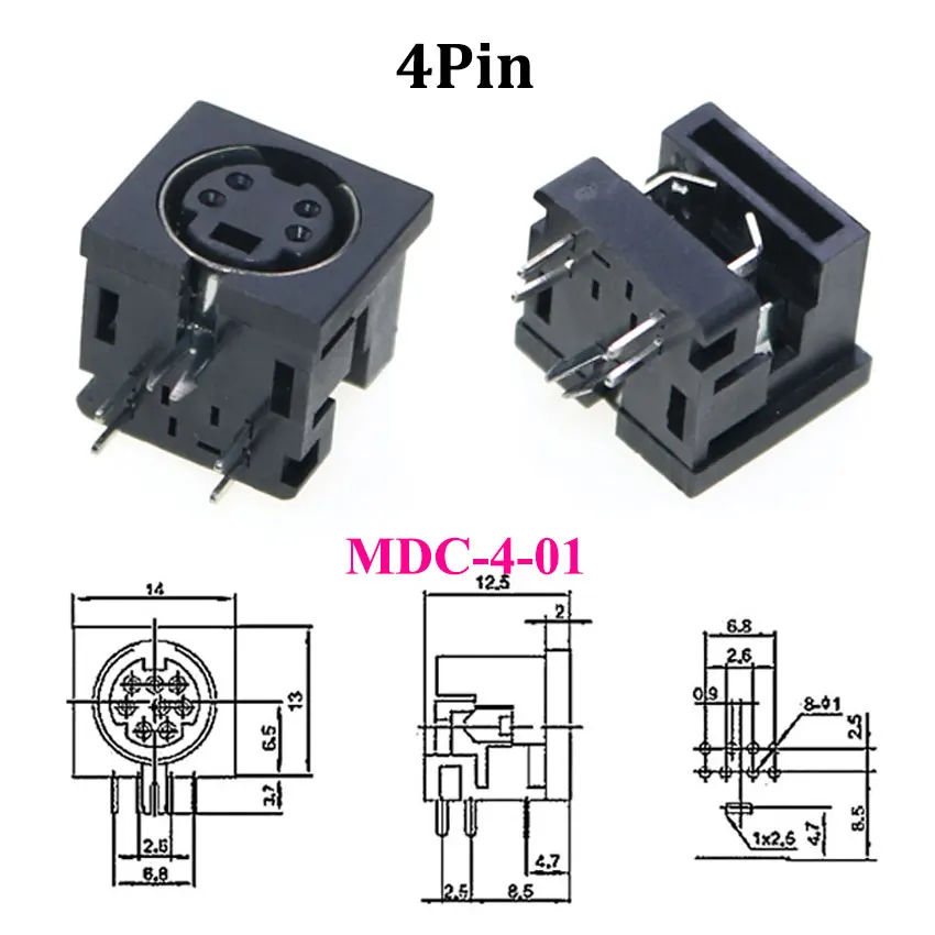 1 stücke S Terminal Audio Video Din Buchse Stecker S-video PCB Mount 3/4/5/6/8/9Pin Silber Ton PS2 Rund DIN Micro Jack – Detail 14
