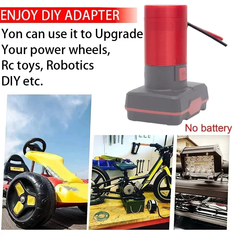 Dla Lidl Parkside akumulator litowo-jonowy 12V adapter do samodzielnego montażu samochodzik-zabawka, robot DIY zasilacz 14AWG miernik drutu adapter