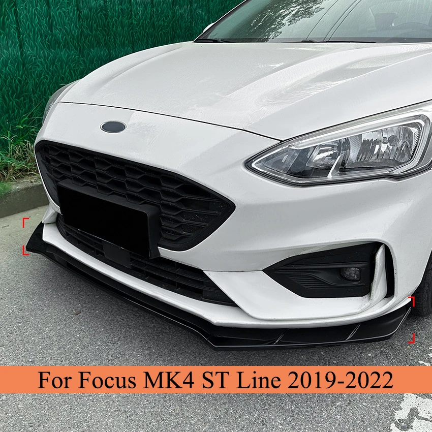 

For Ford Focus MK4 ST Line 2.0 2.3 2019-2022 3Pcs Tuning Car Front Bumper Splitter Lip Diffuser Spoiler Covers Accessories Trim