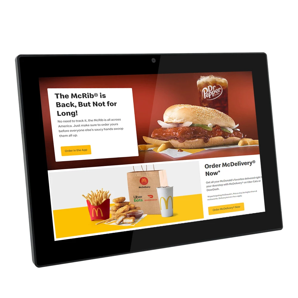 شاشة تثبيت على الحائط لمطعم الوجبات السريعة مقاس 27 بوصة مع مشغل الوسائط المتعددة ومشغل الإعلانات وشاشات الوسائط الرقمية #3