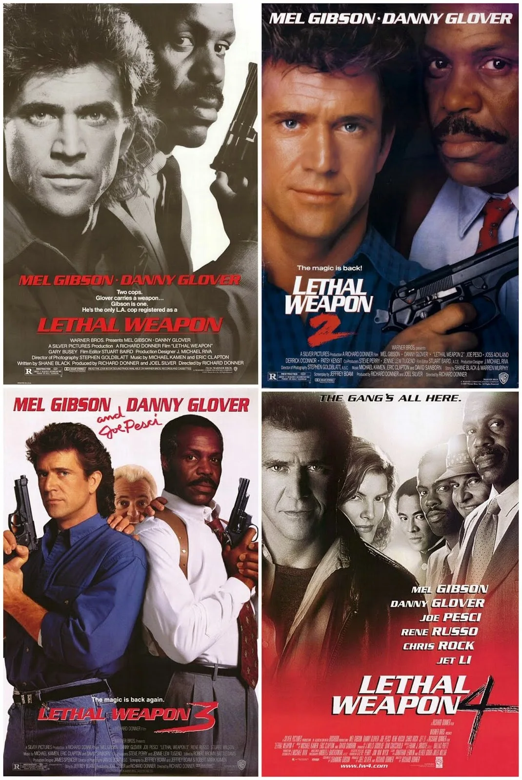

8Style Choose Lethal Weapon1-4 Movie, Art Print Silk Poster Home Wall Decor