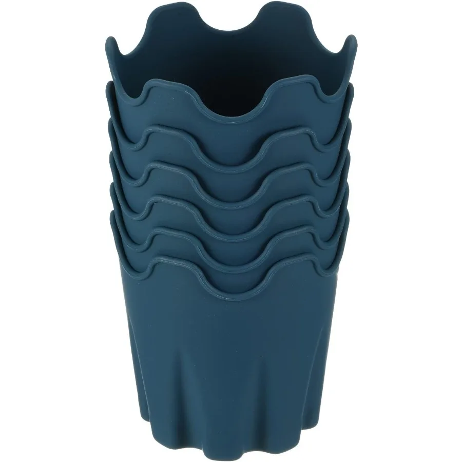 

Silicone Plant Pot 4 6 Pack Round Flower Planter Drative Container for Indoor Outdoor Gardening Green