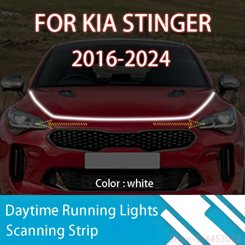 59 Inch Start Scanning LED Strips DRL For	Kia	STINGER	2018-2025	Daytime Running Light Car Hood Decorative Lamp 12V