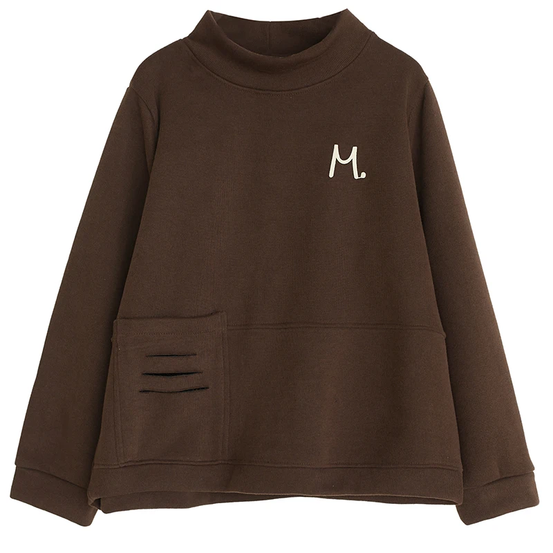 Bluza z kapturem plus size z podszewką, damska, zimowa, luźna, artystyczna, z dziurami, duża, kolorowa, z haftem, bazowa, top irt