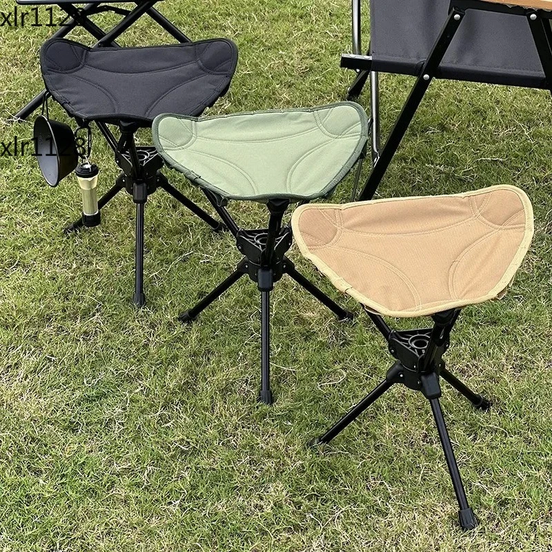 Lightweight Aluminum Alloy Triangular Folding Stool Portable Rotating Chair for Camping Hiking Picnic