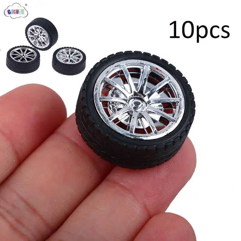 

10Pcs/set Rubber Tire Car Wheels Tire Skin 26MM Wheels DIY Racing Vehicle Toys Car Model Modified Parts（Aperture 2mm）