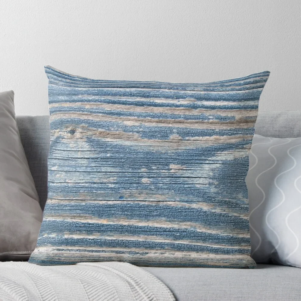 

Rustic weathered wood in blue Throw Pillow Christmas Covers Sofa Cushion