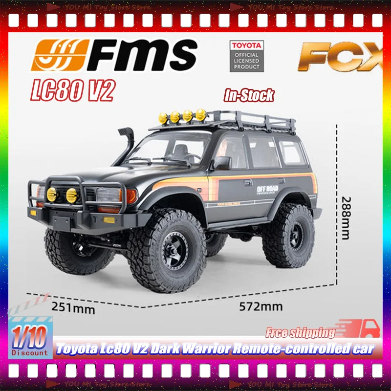 

1:10 New In Stock Fms Fcx Toyota Lc80 V2 Land Cruiser Lc80 Brushless Version Remote Control Off-Road Climbing Model Kid Toy Gift