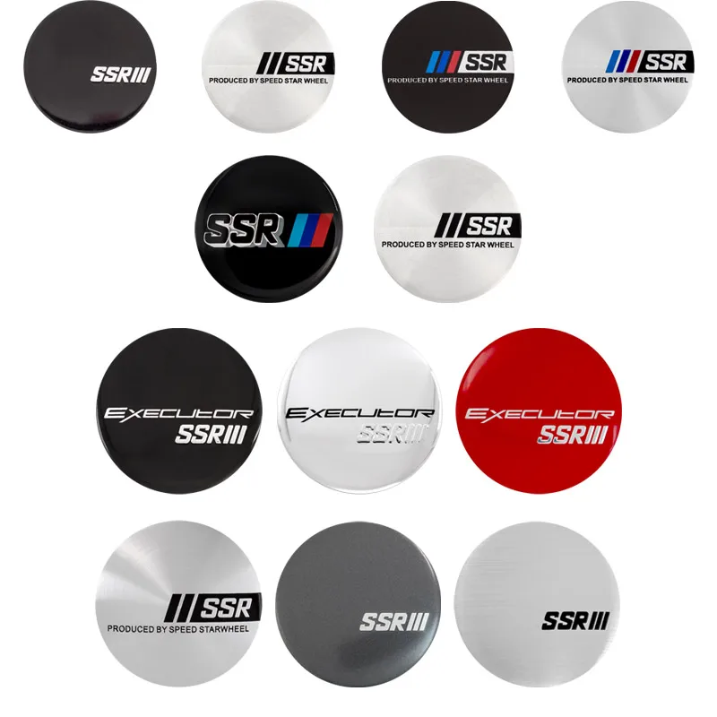 4 PCS 45mm 49mm 50mm 56mm SSR Car Wheel Center Hub Cap Sticker Emblem Auto Styling Rim