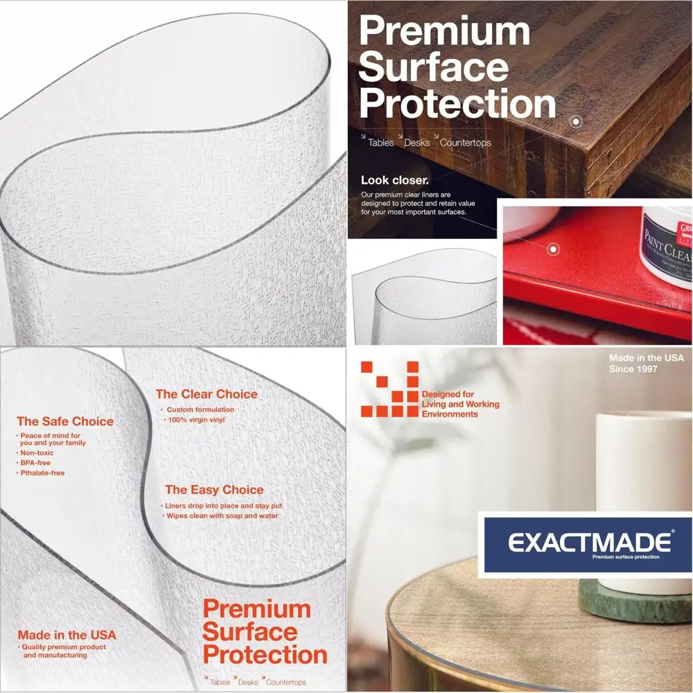 

Custom Pebble Textured Vinyl Tablecloth Protector, 42 x 96, 2mm Thick, Clear, Safe, USA Made, Custom Size Available