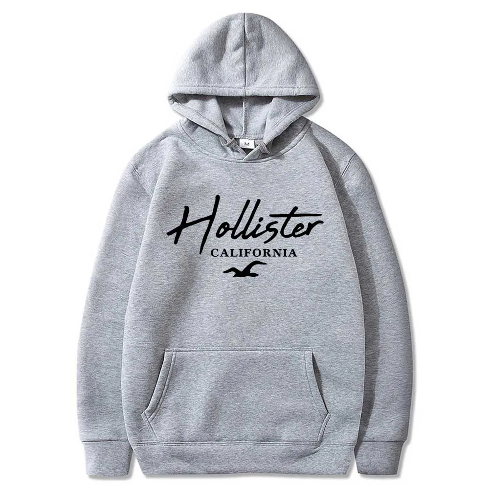 HOLLISTER Men\'s/Women Hoodie with Street Casual Sports Style Long Sleeve and  Fleece Sweatshirt for Autumn and Winter