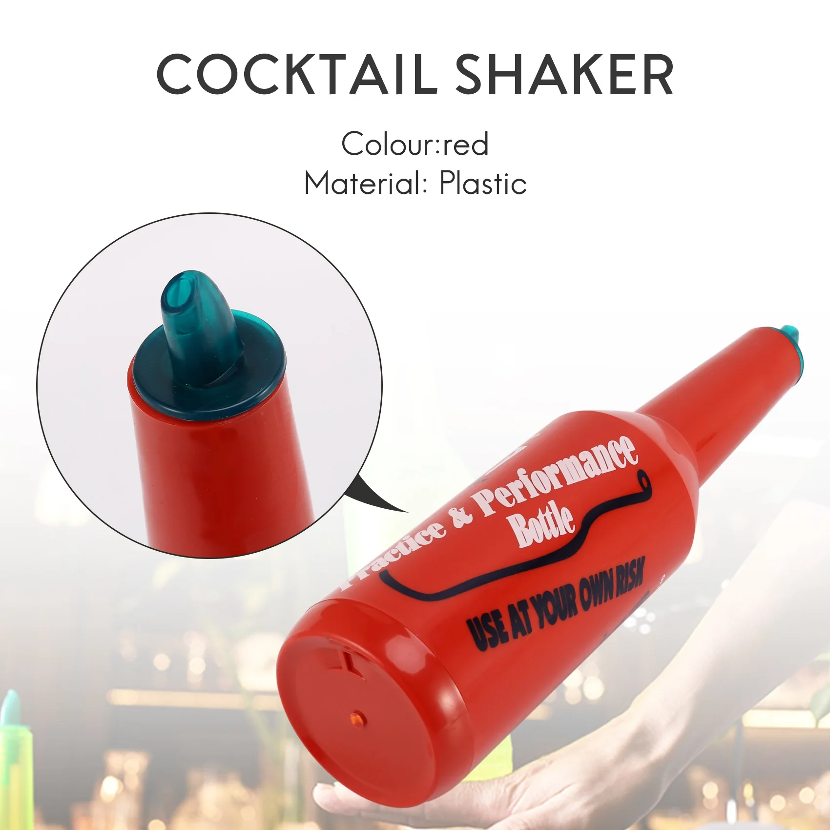 Flair Bartender Bartending Practice Bar Pub Botella Vino Coctelera - Rojo