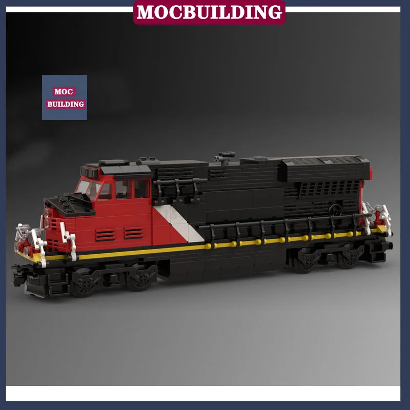 MOC Urban Transportation Railway Train ET44AC Model Building Block Assembly 9V Locomotive Series Collection Toy Gift