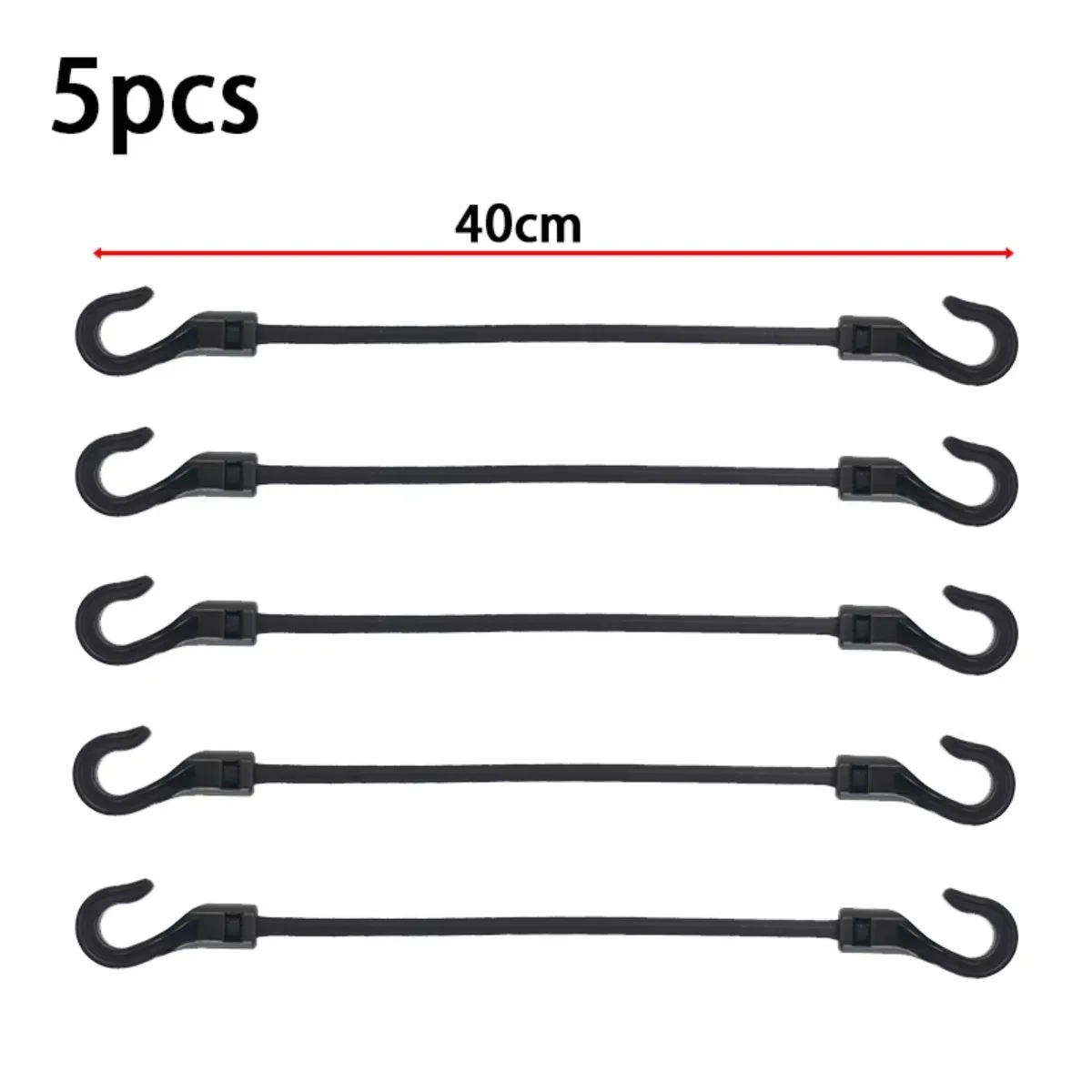 5PCS Open End Cord Hooks Snap Boat Kayak Motorcycle Rope Buckle 5MMX40CM Camping Tent Hook for Bungee Shock Elastic Straps