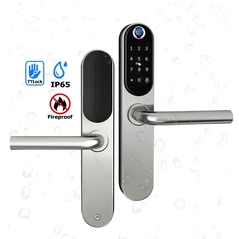 Austaila Standard Slim Smart Door Lock Fingerprint And Keyless Entry Smart 70Mm Backset Mortise Lock For Aluminum Glass Door