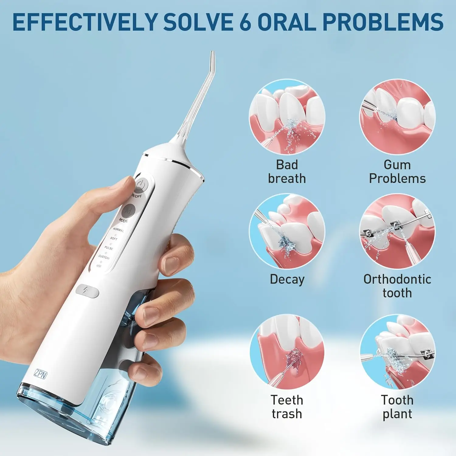 Hilo dental de agua para gatos y perros - 5 puntas, portátil - imagen 3