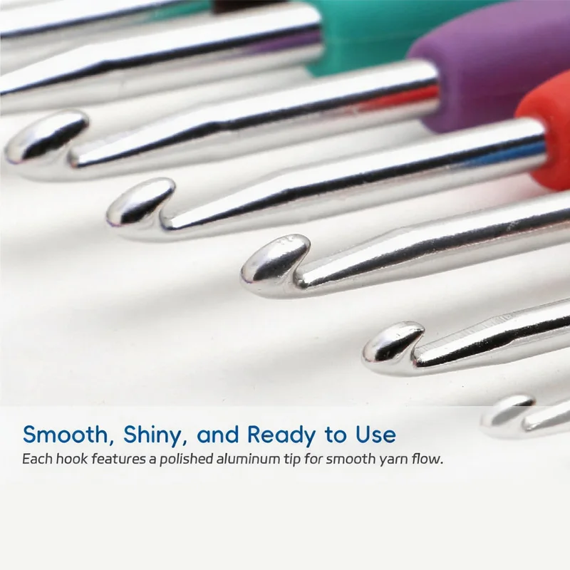 Ergonomic Crochet Hooks Set 2.0-10.0mm 2.0-6.0mm DIY Yarn Crochet Projects Kit For Beginners Knitting Needles For Arthritic Hand