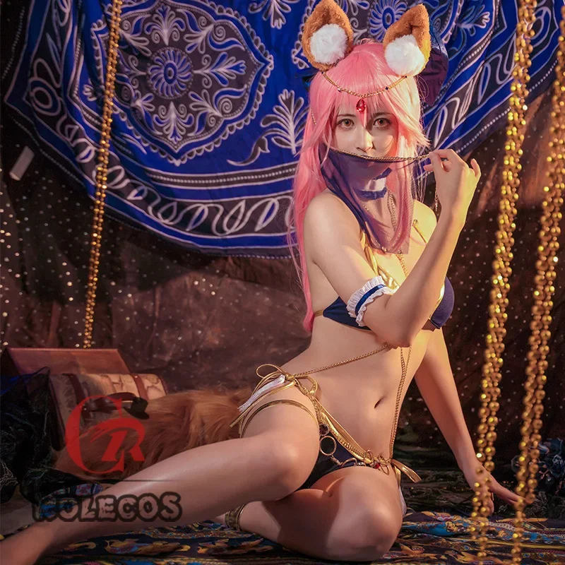 Game Fate Grand Order Tamamo no Mae Cosplay Belly Dancer Girl Ver. Anime Costume FGO Fate/EXTRA Swimsuit Summer Clothes Full Set