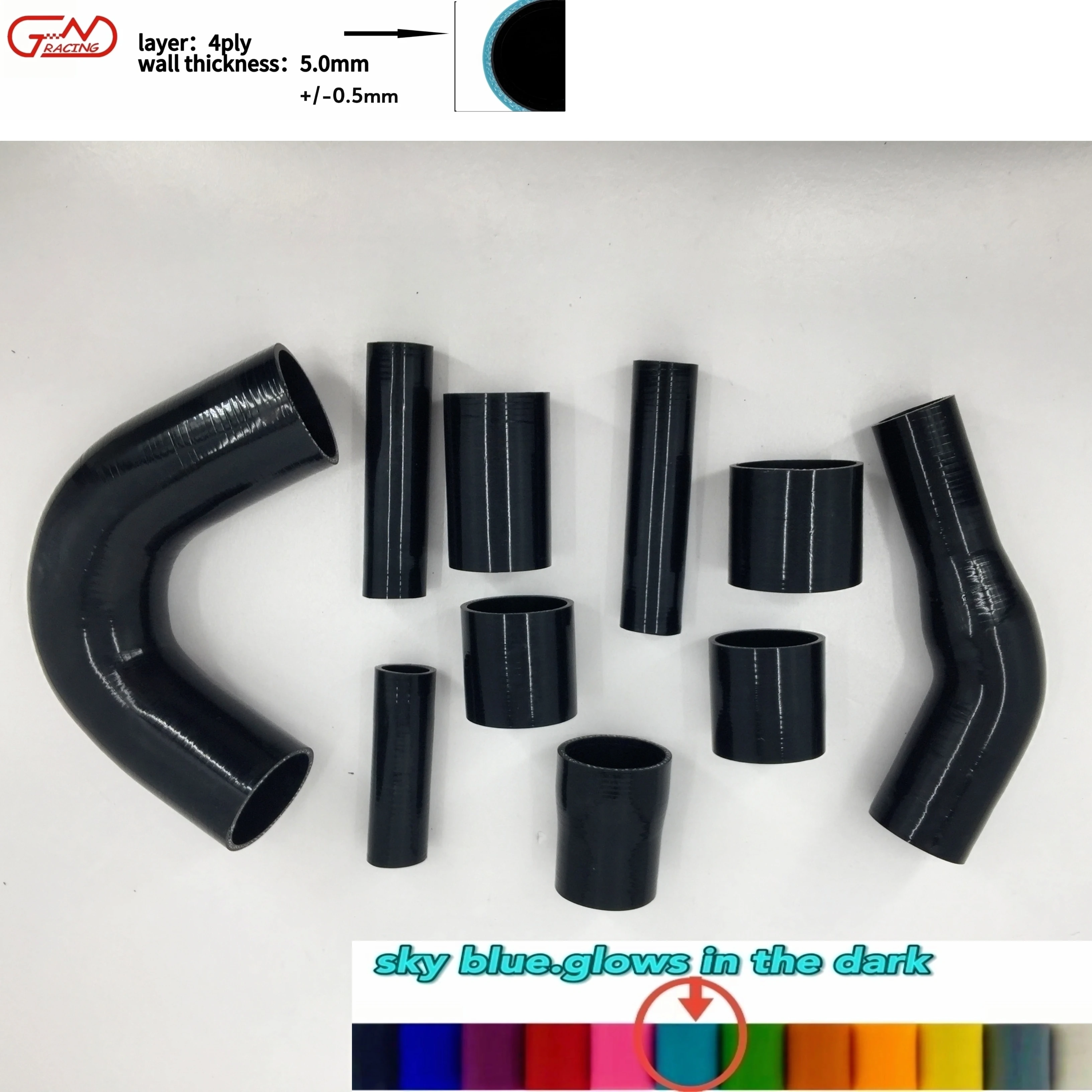 SILICONE INTERCOOLER PIPE HOSE KIT FOR 2008-2015 MITSUBISHI lancer EVO 10/X 4B11T CZ4A view 3